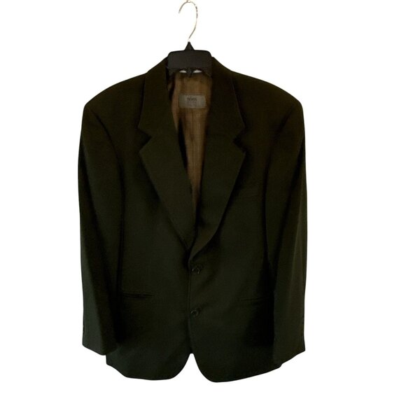 Hugo Boss Easy Line Men's Dark Green Wool Two Button Blazer Jacket Size 40R Prep - Picture 2 of 10